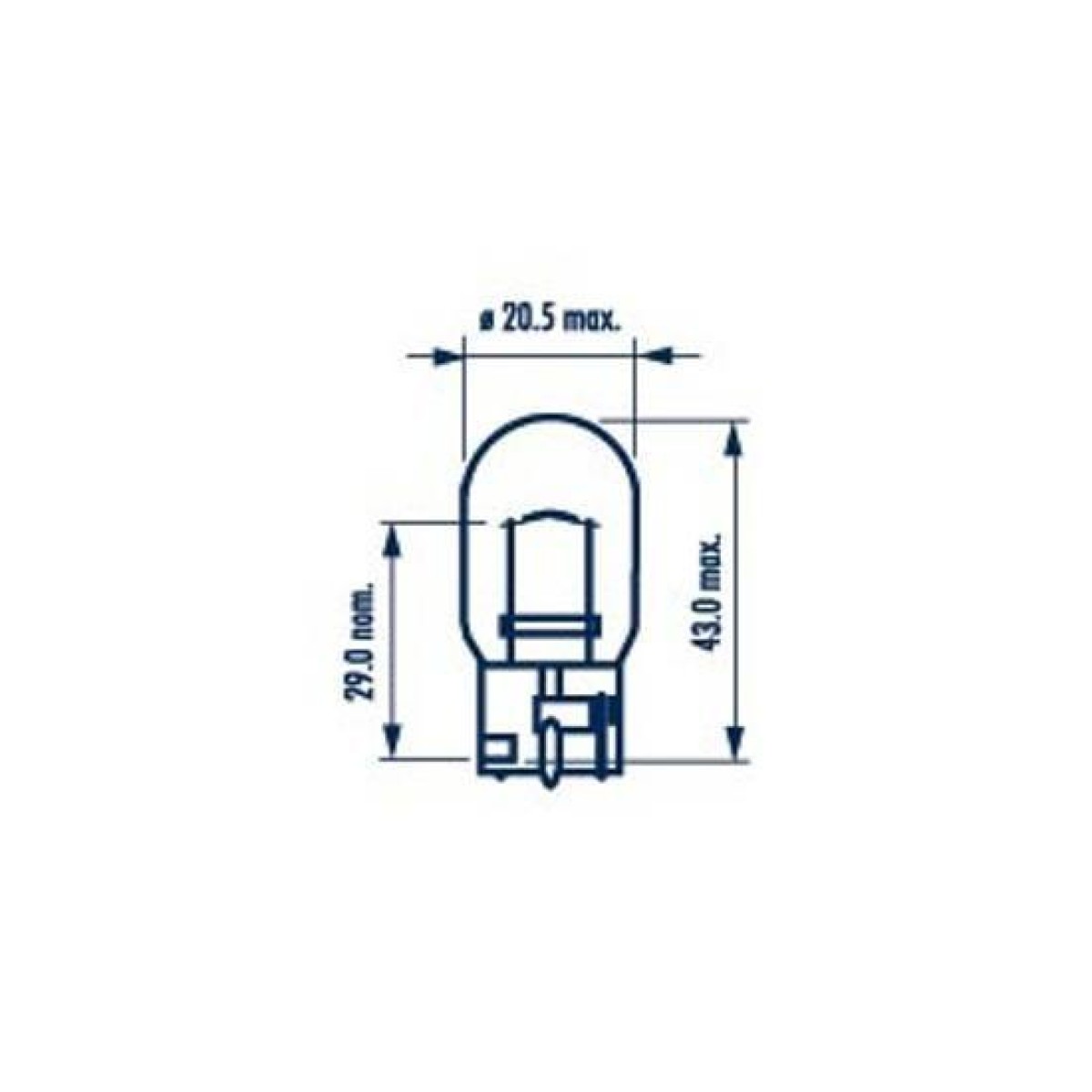 Автолампа W21W 12V 21W W3x16d Standard (без цоколя)