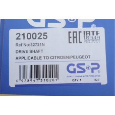 Піввісь Peugeot Partner (L) (25x24x593x29T) (+ABS)