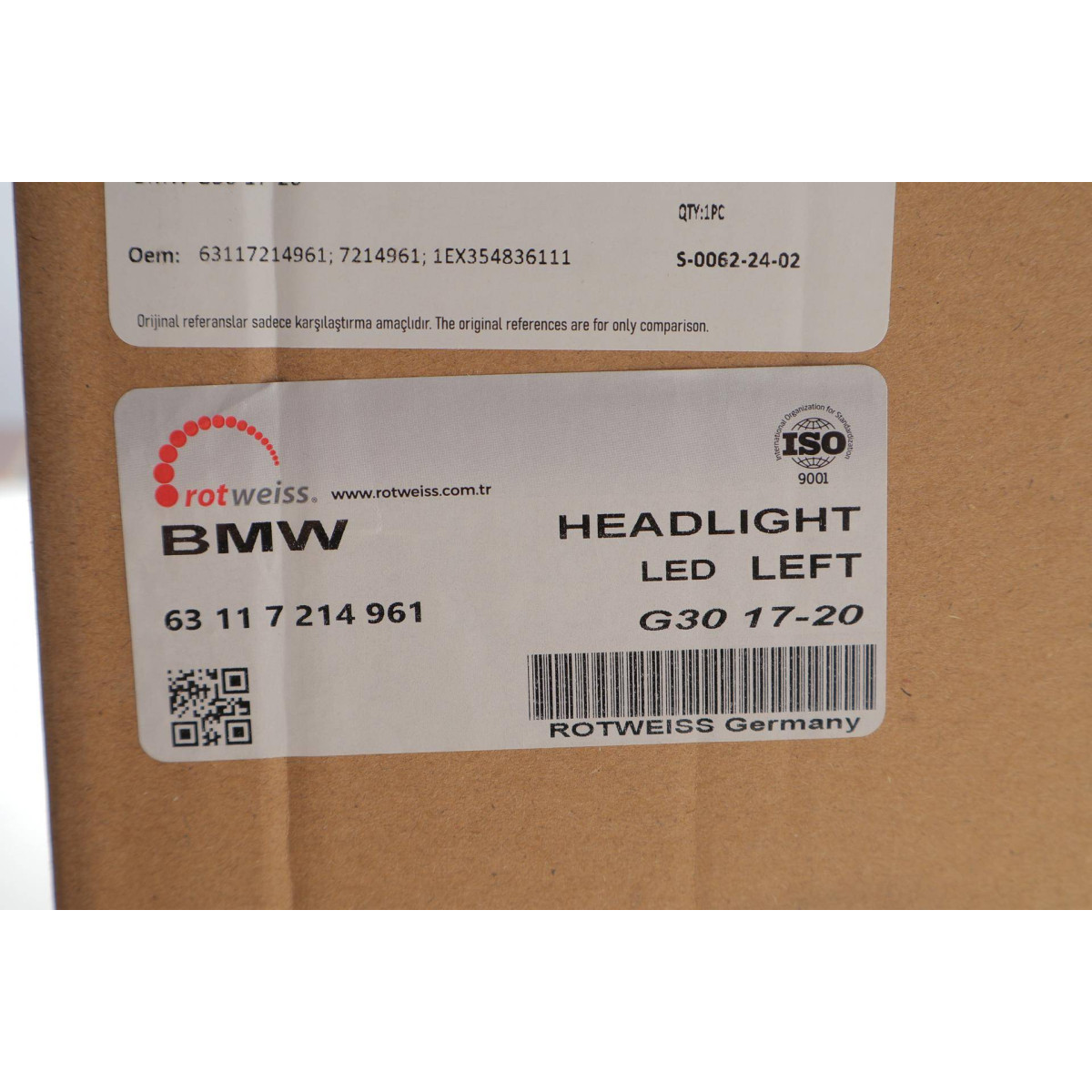 Фара (L) BMW 5 (G30/F90) 16- (LED)