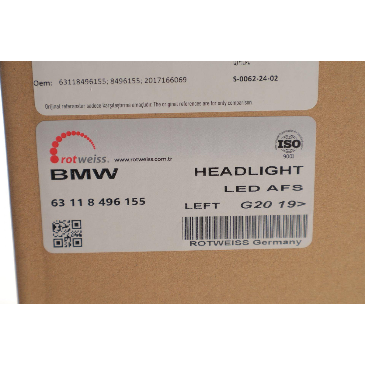 Фара (L) BMW 3 (G20/G80/G28) 18- (LED)