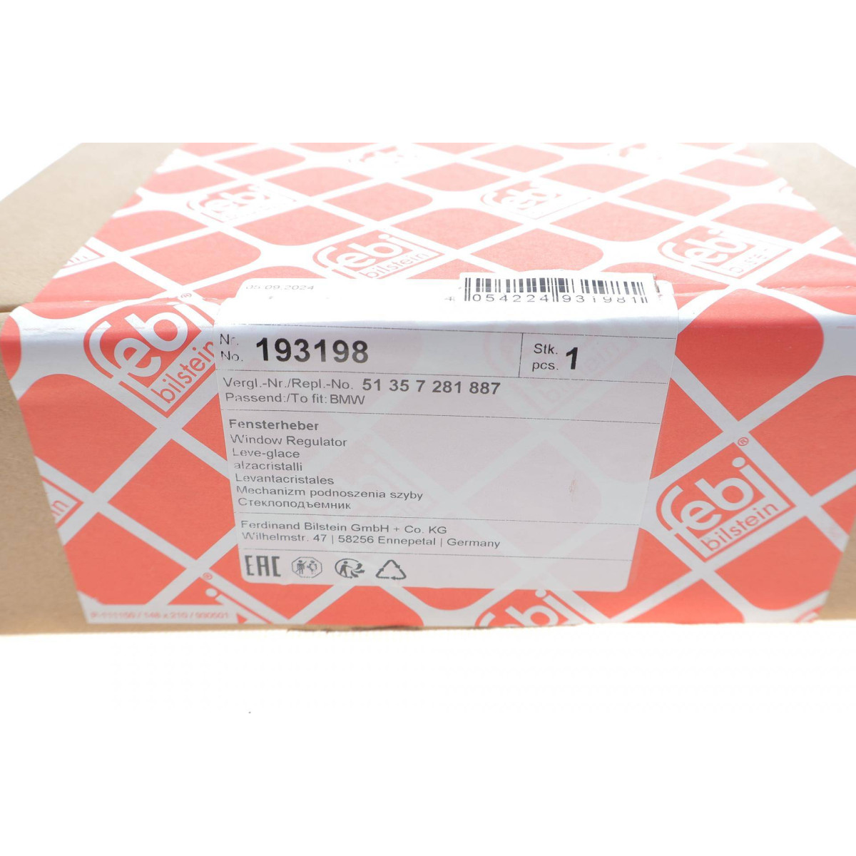 Склопідіймач (задній) BMW 3 (F30/F80) 11-18 (L) (електро) B38/B47/B48/B58/N47/N55/N57