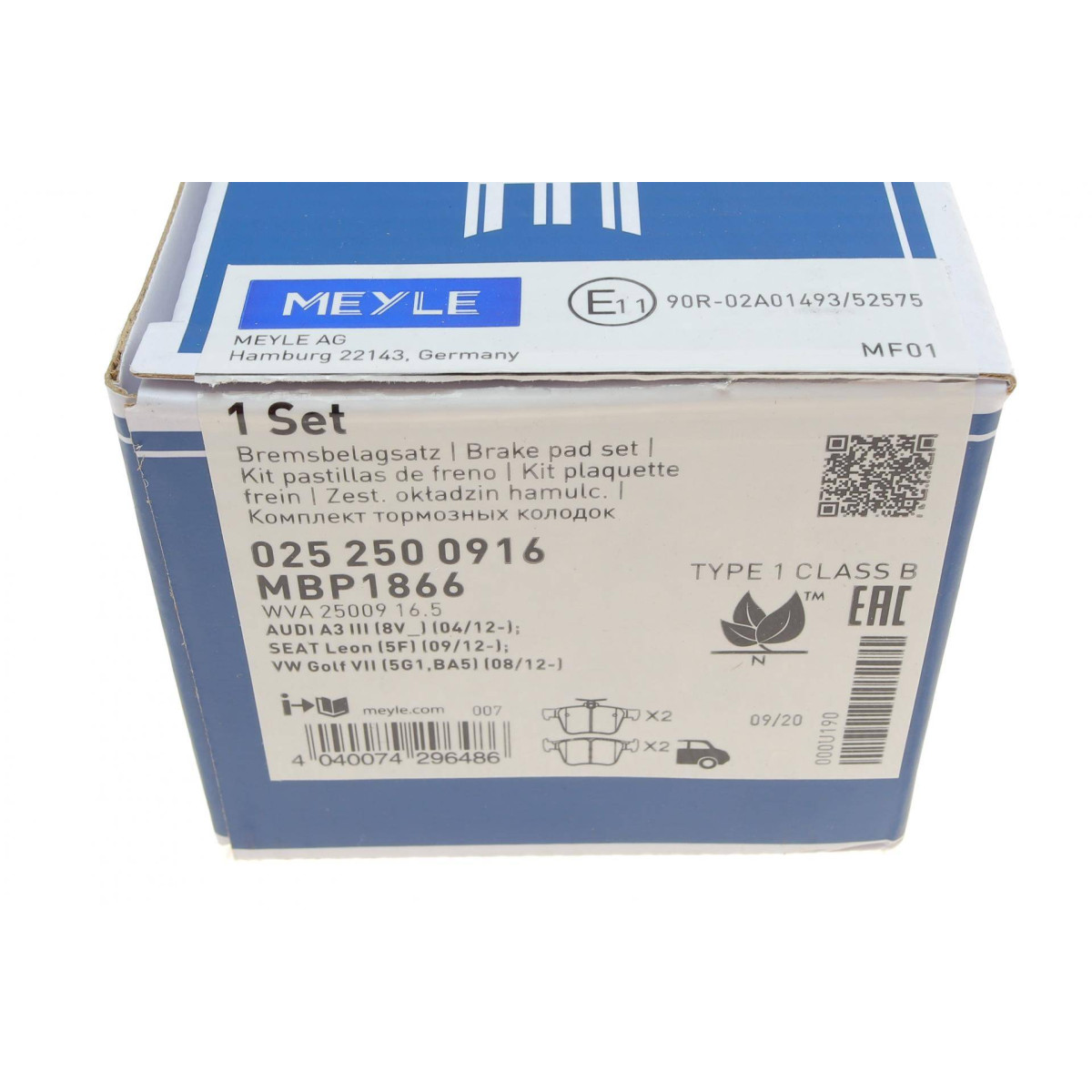 Колодки гальмівні (задні) Audi A3/VW Golf/Touran/Passat VI 1.0-2.0TDI/Skoda SuperB 12-(ATE)