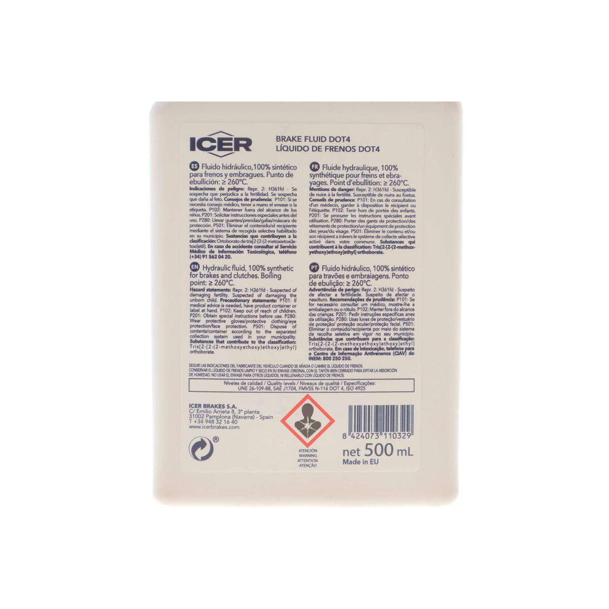 Рідина гальмівна DOT4 (0.5L)
