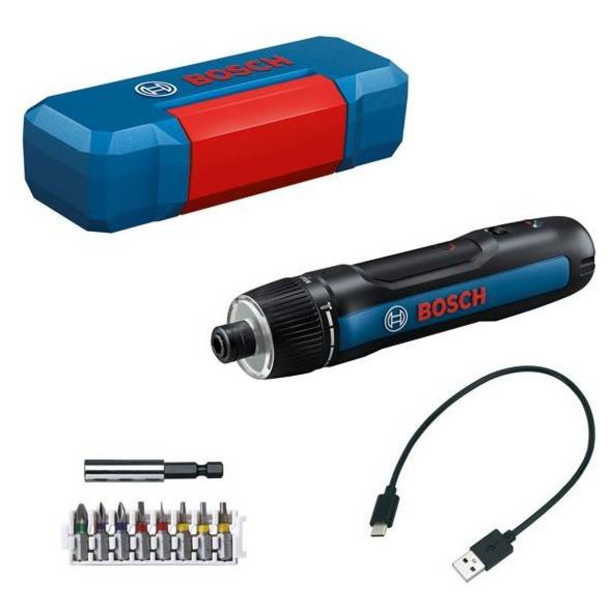 Шуруповерт акумуляторний Bosch GO (2,5-5 Nm/3.6V) 360 об./Макс /d=6,35мм (+ кейс з бітами)