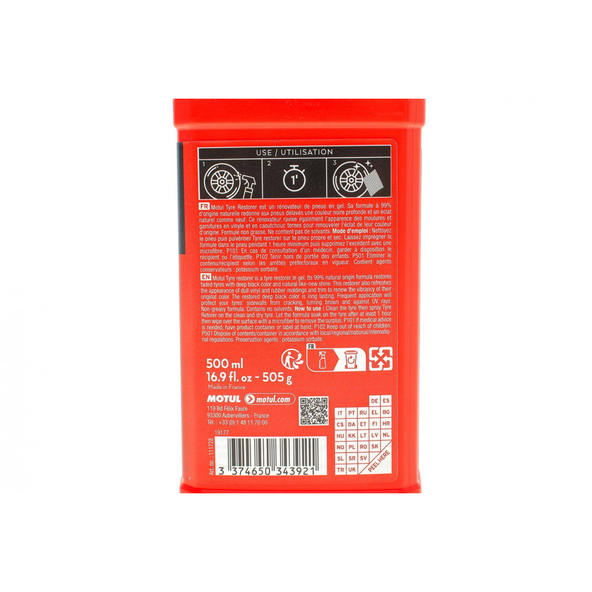 Засіб для консервації та блиску гуми Tyre Restorer (500ml) 111728