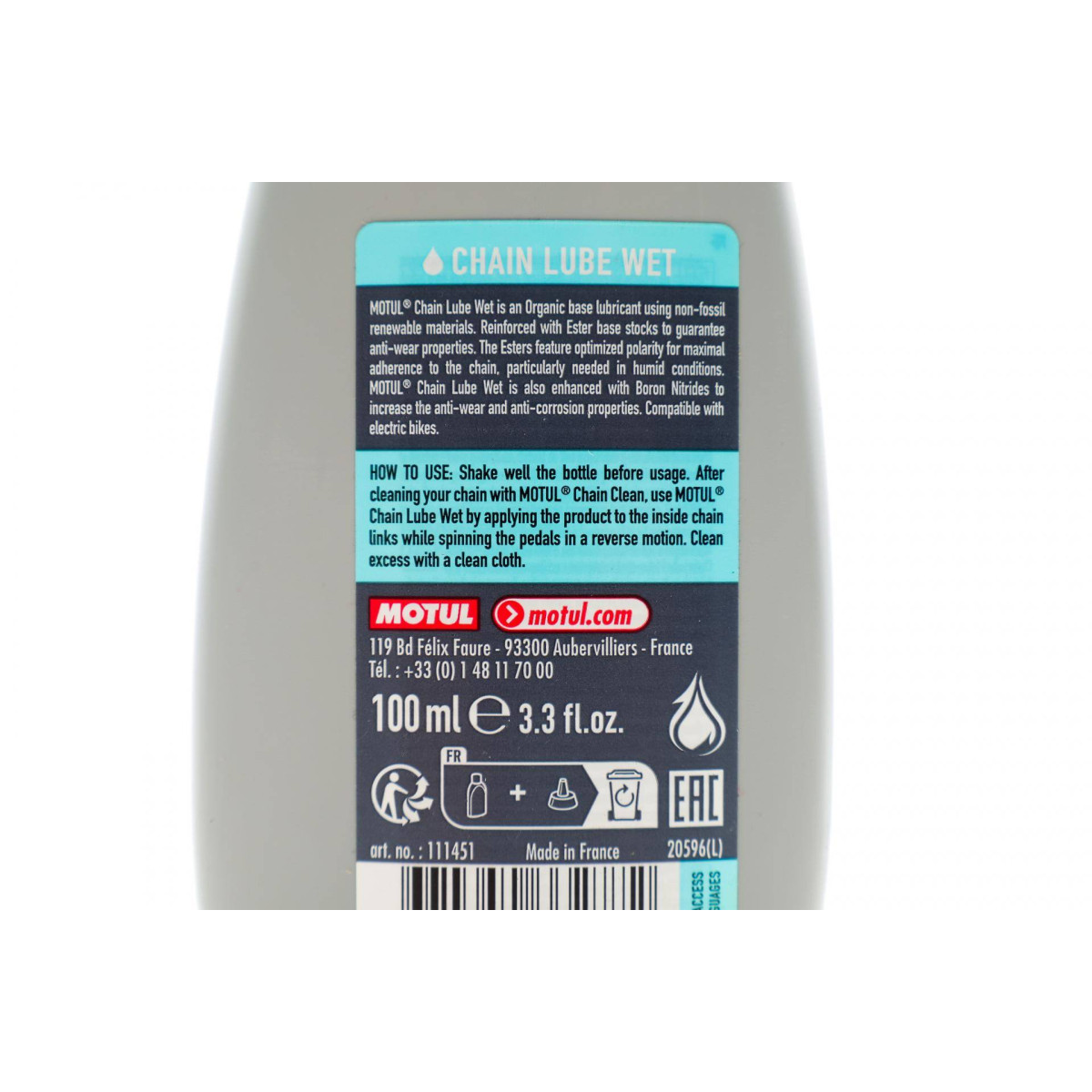 Змазка для ланцюгів велосипедів Chain Lube Wet (100ml) (111451)