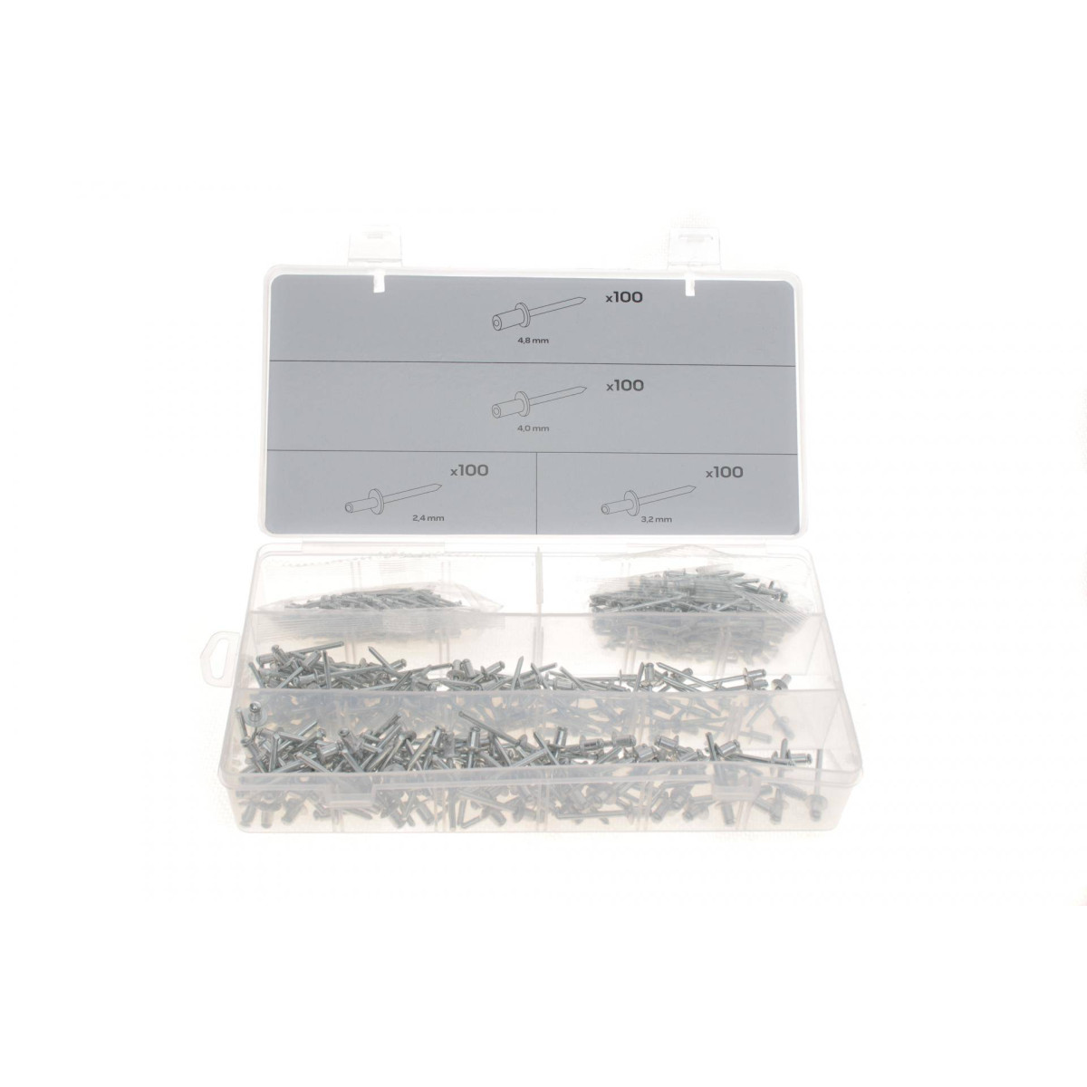 Набір заклепок Ø2,4-4,8x10 mm 400 од.