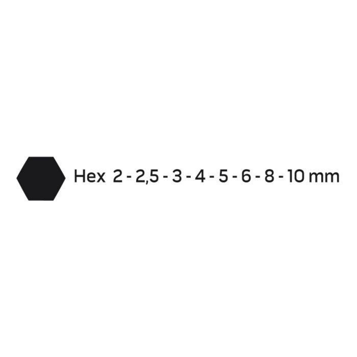 Набір ключів Г-под. Hex з круглим кінцем 2-10 мм