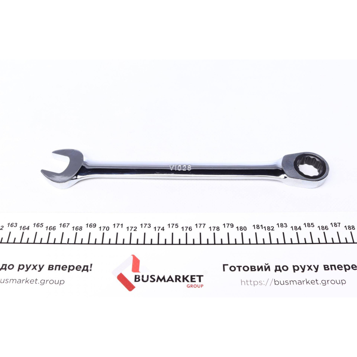 Ключ ріжково-накидний з тріскачкою 17 мм 72 зуб. L-225 мм