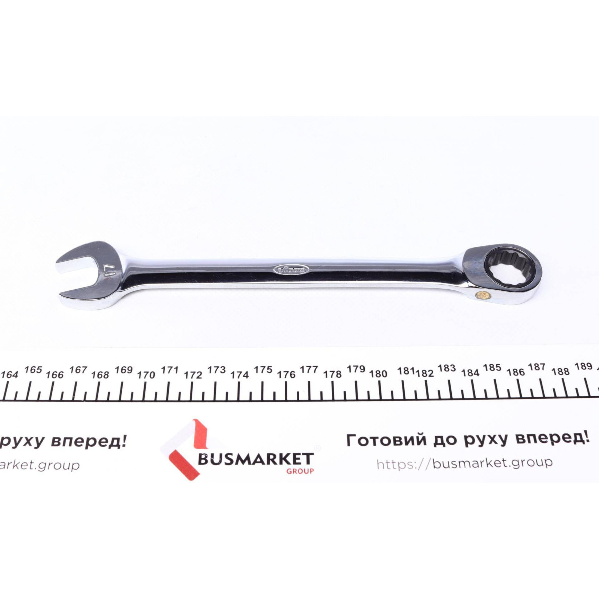 Ключ ріжково-накидний з тріскачкою 17 мм 72 зуб. L-225 мм