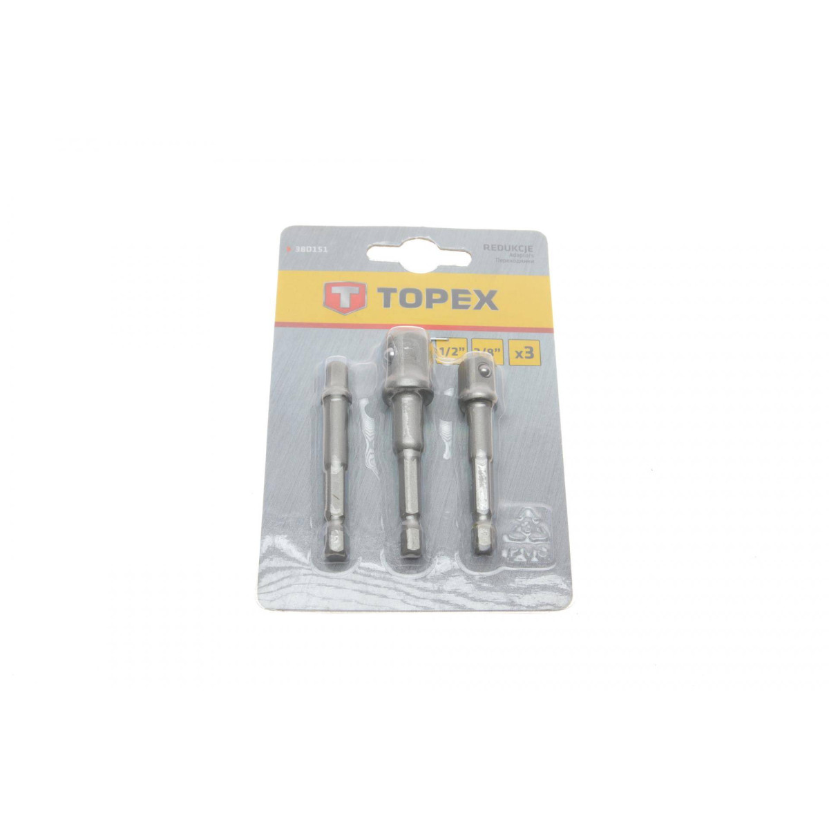 Набір перехідників для шуруповерта M6x1/2"-1/4"-3/8" 3 од.