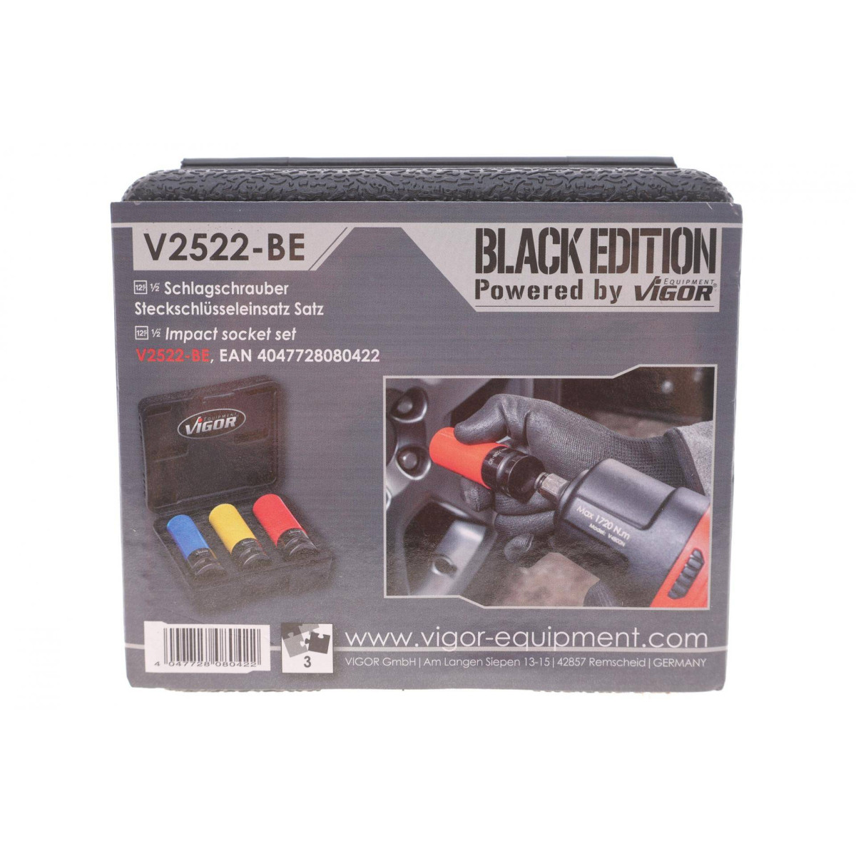 Набір ударних головок 1/2" для шиномонтажу 17-19-21 мм BLACK EDITION