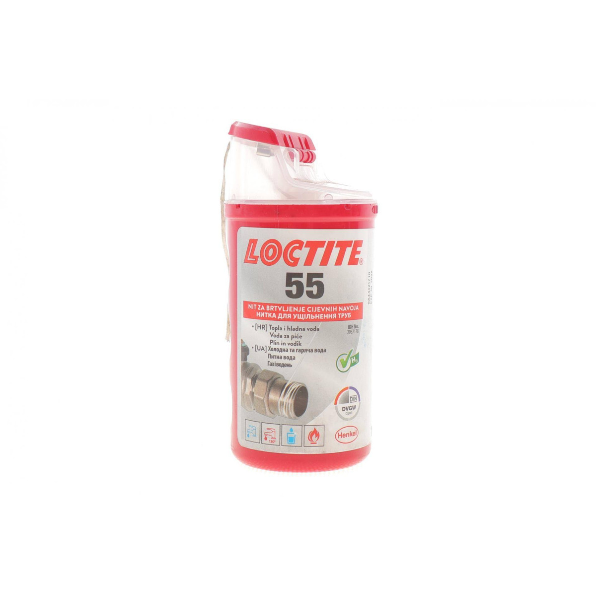 LOCTITE 55, Нитка поліамідна 40x160 m для металів, пластиків та водо-газопроводів, для різьби до 4"