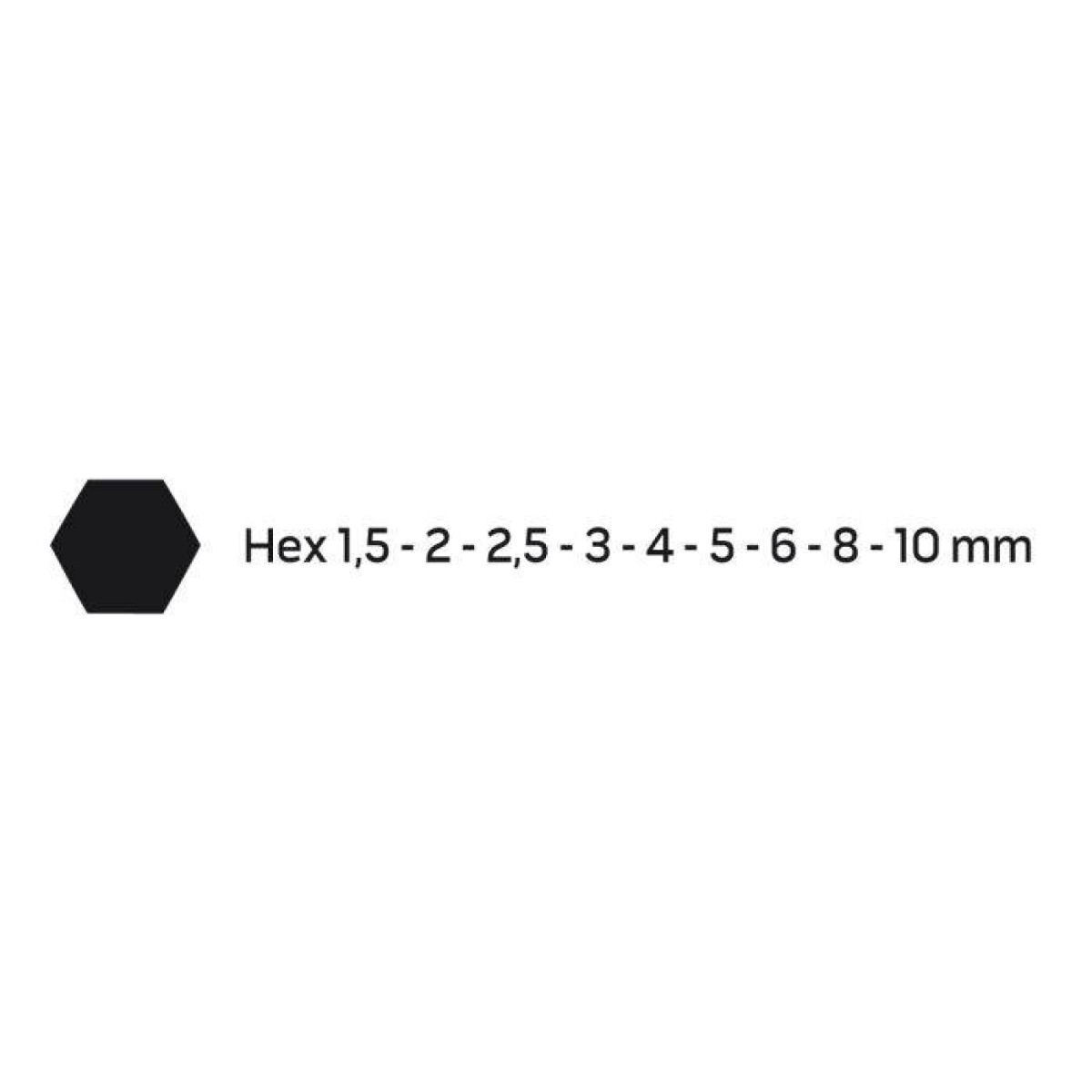 Набір ключів Г-под. Hex з круглим кінцем 1,5-10 мм