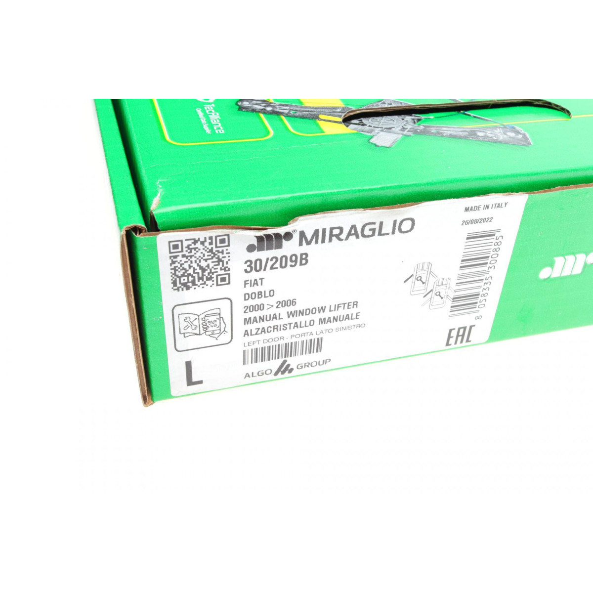 Склопідіймач (передній) Fiat Doblo 01- (L) (ручної)
