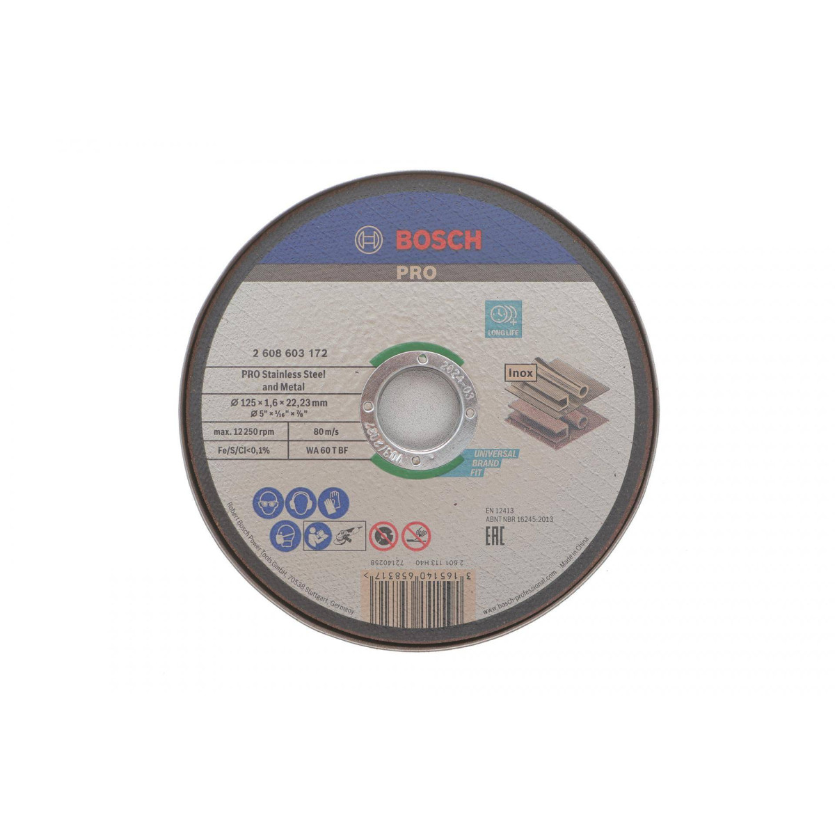 Круг відрізний (К-кт 10 шт) 125x1,6x22,23 мм PRO Stainless Steel and Metal Cutting Disc