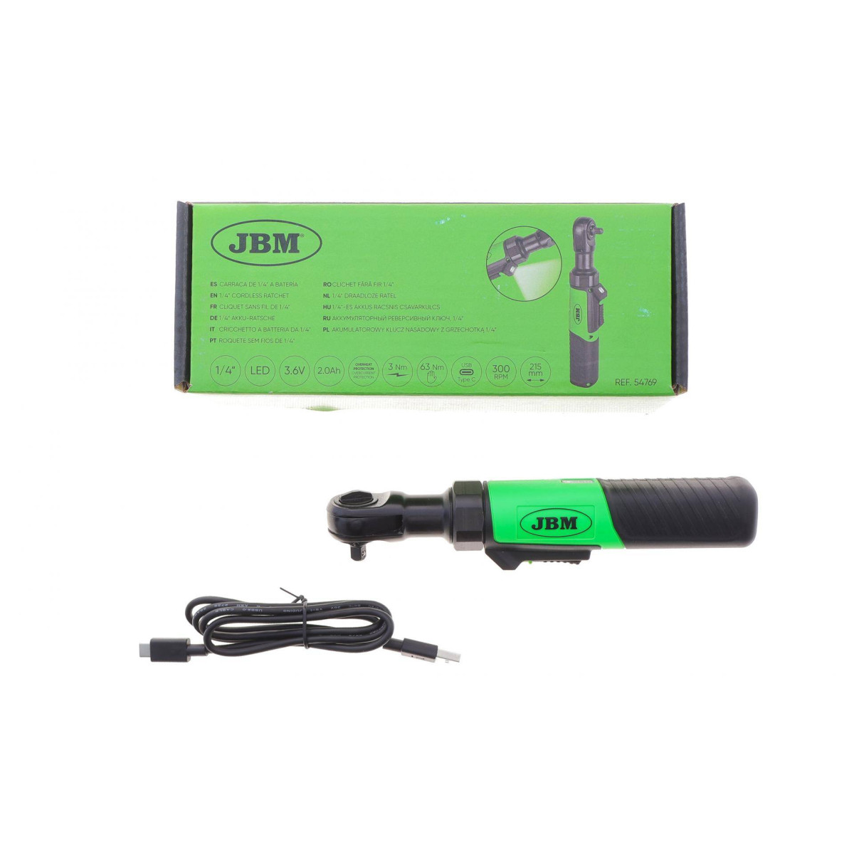 Тріскачка акумуляторна 1/4" 3 Нм 3.6 В