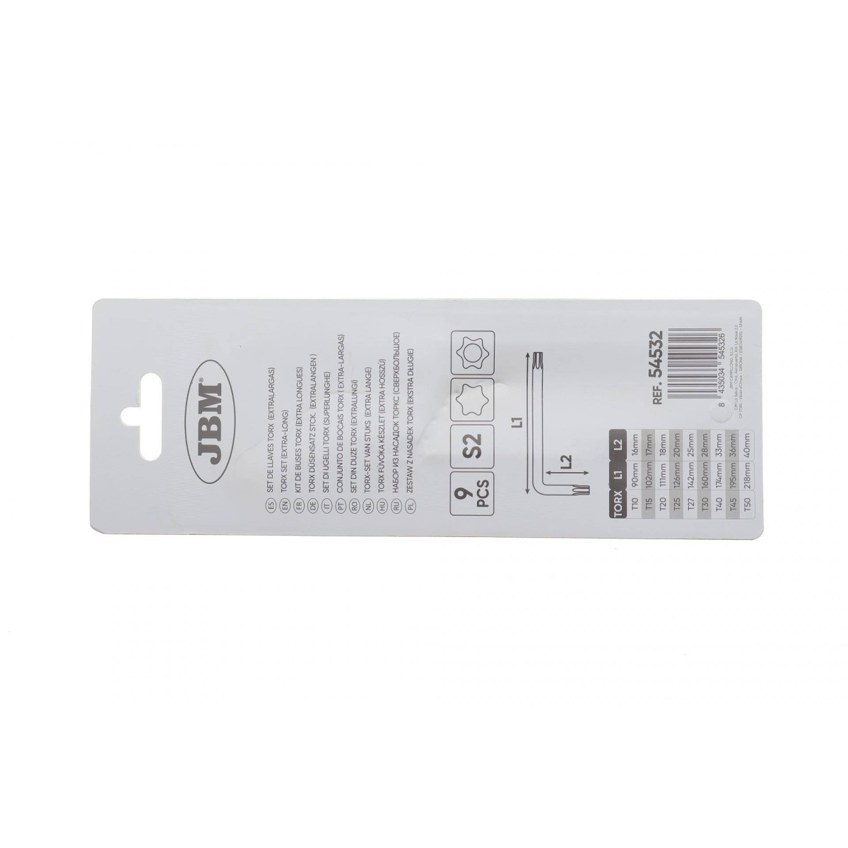 Набір ключів Г-под. Torx T10-T50 (кольорові)