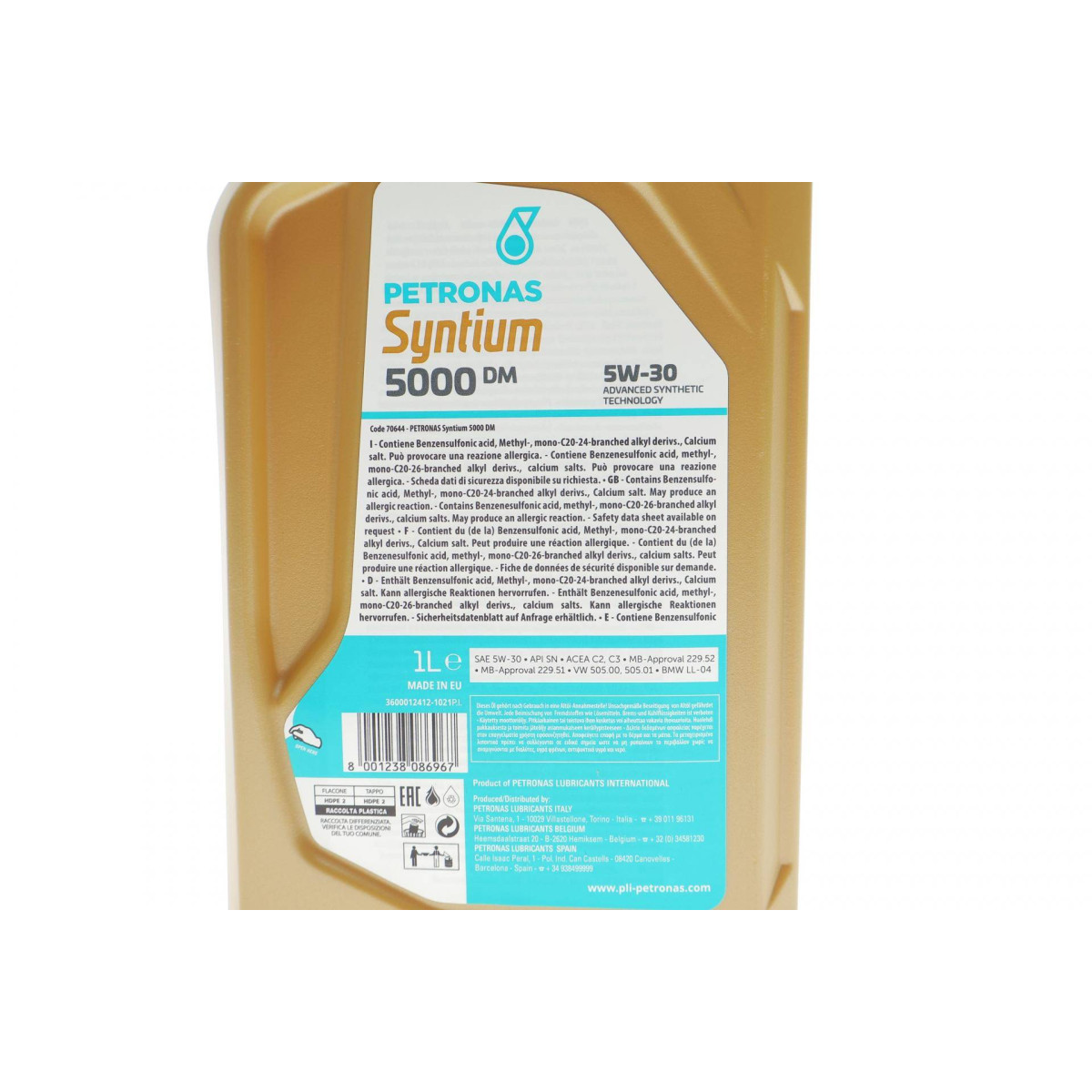 Олива 5W30 SYNTIUM 5000 DM (1L) (MB 229.51/MB 229.52/VW 505.00/505.01/LL-04) (заміна на 70957E18EU)