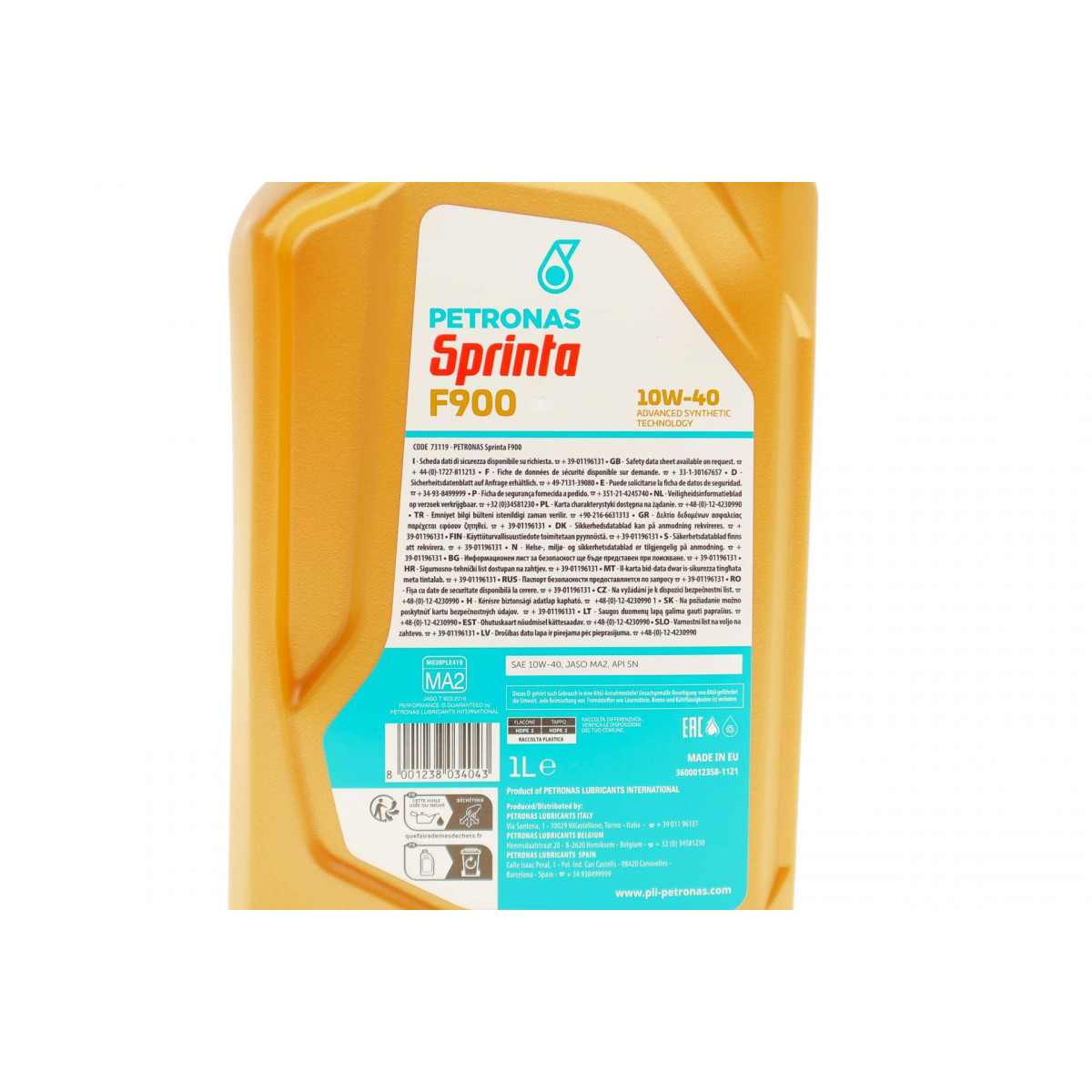 Олива 10W40 SPRINTA F900 4T (1L) (API SN/JASO MA2/JASO MA)
