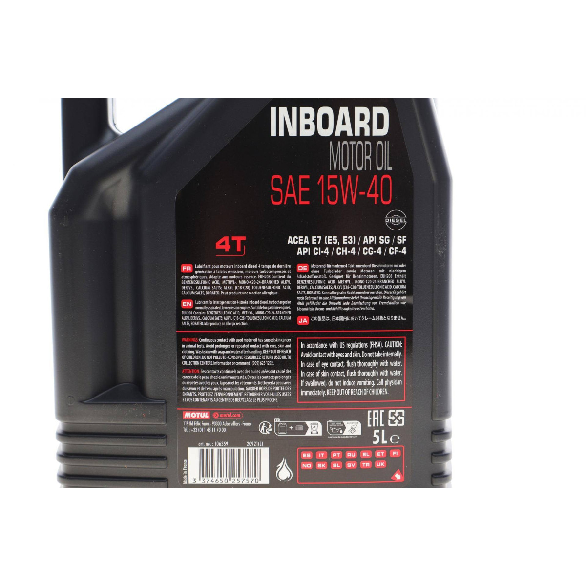 Олива 15W40 Inboard 4T (5L) 106359