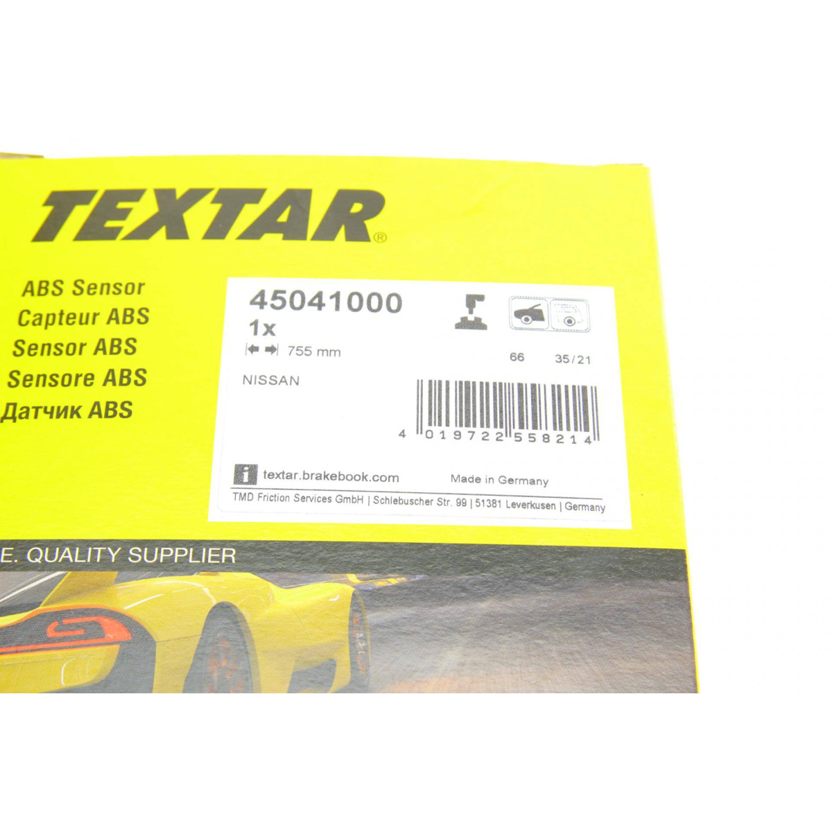 Датчик ABS (передній) Nissan Qashqai/X-trail 13-/Renault Kadjar/Koleos 15- (L=755mm)