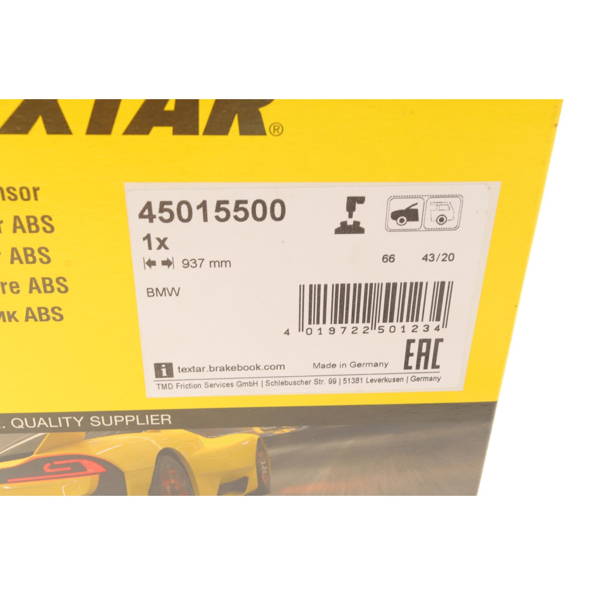 Датчик ABS (передній) BMW 5 (F10)/7 (F01/F02/F03/F04) 2.0-4.4 09-18 (L=937mm)