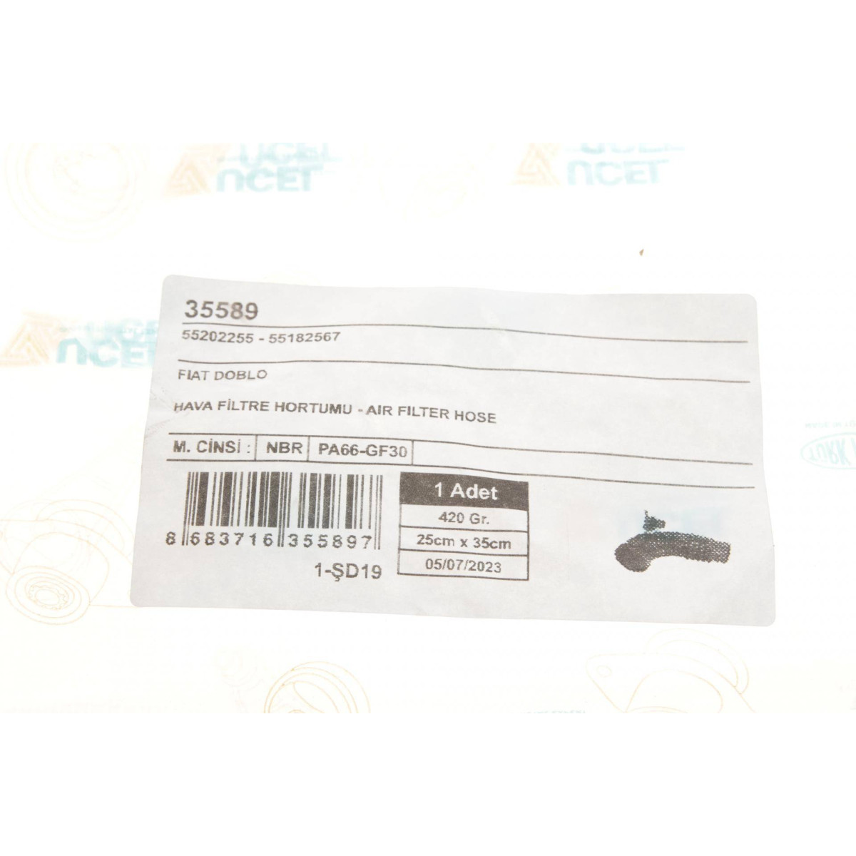 Патрубок турбіни Fiat Doblo 1.9 JTD 01-