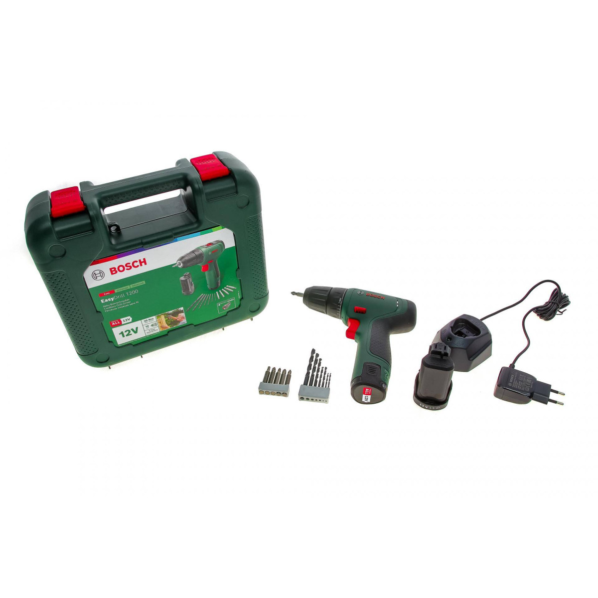 Шуруповерт акумуляторний EasyDrill 1200 (12V) з комплектом біт та свердел