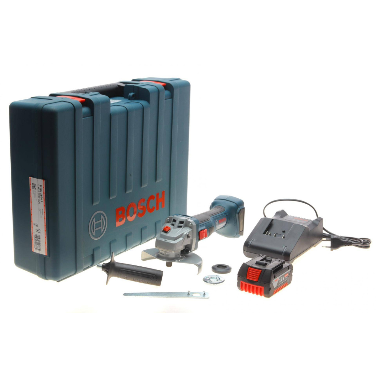 Шліфмашина акумуляторна (кутова) GWS 180-LI (700W) 11000 об/хв./125mm (+ АКБ) знято з постачання