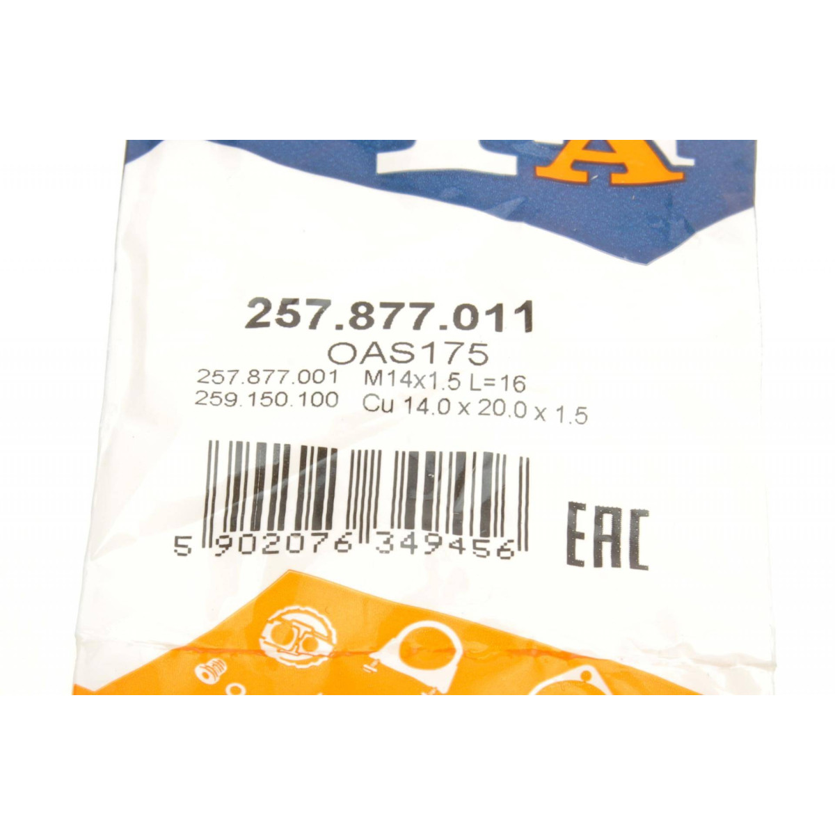 Болт зливу оливи + шайба Mazda 3/6/CX-3/CX-5/MX-5 11- (M14x1.5x16)