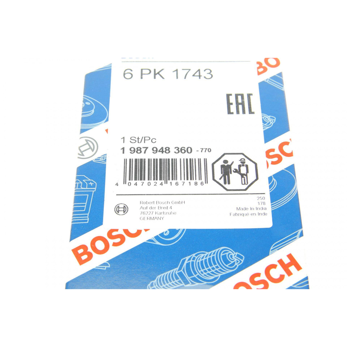 Ремінь генератора Peugeot 206/306/4007/406/4007/Citroen C5 1.9TD/2.0/2.2HDI 96- (6PK1743)