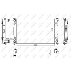 Радіатор охолодження Audi A4 1.6-2.0/1.9/2.0TDI 00-09/Seat Exeo 08-13 (економ клас)