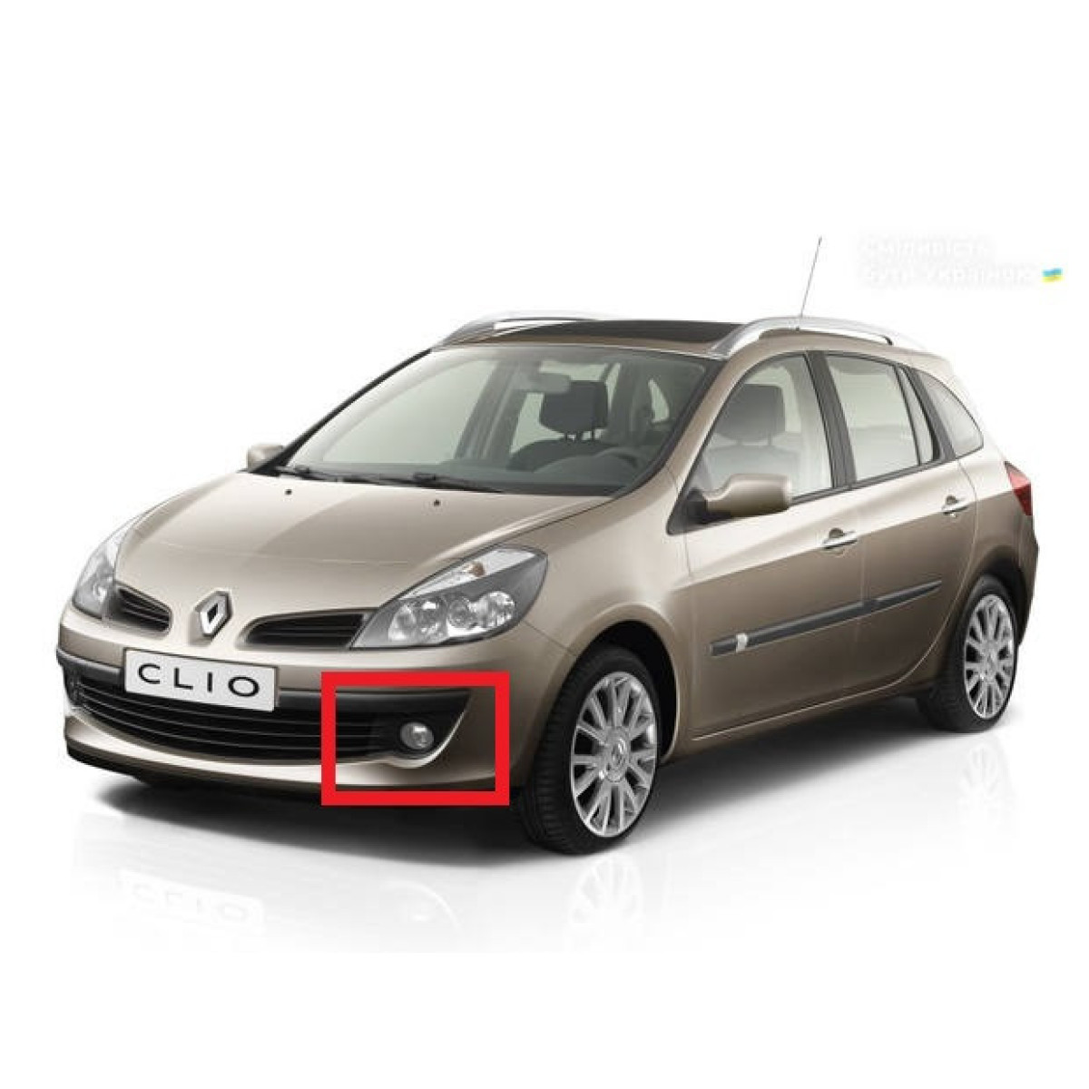 Решітка бампера Рено Кліо 3 - Renault Clio 3 2005-2009 (комплект)