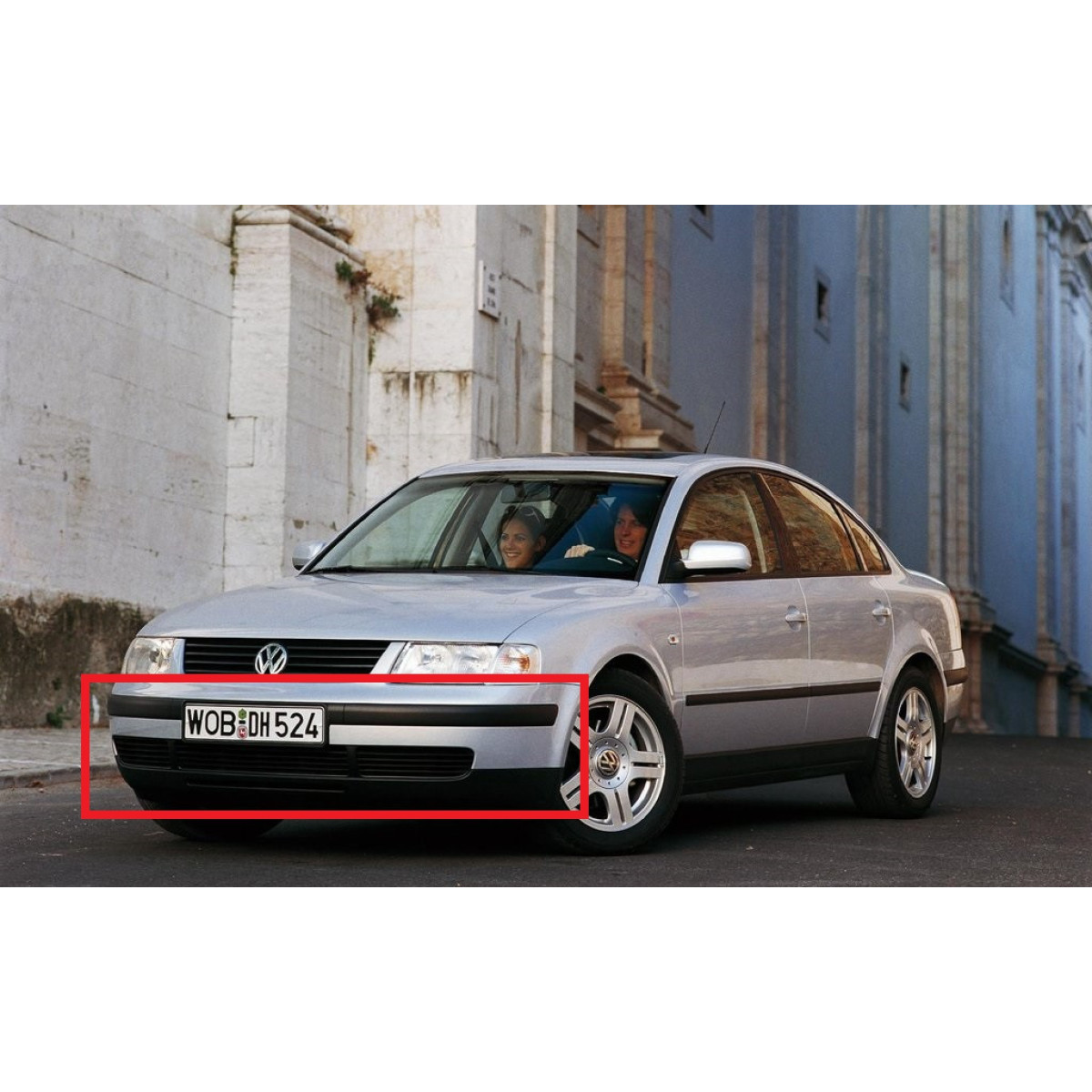 Спойлер-губа переднього бампера Фольксваген Пассат Б5 - Volkswagen Passat B5 1996-2000