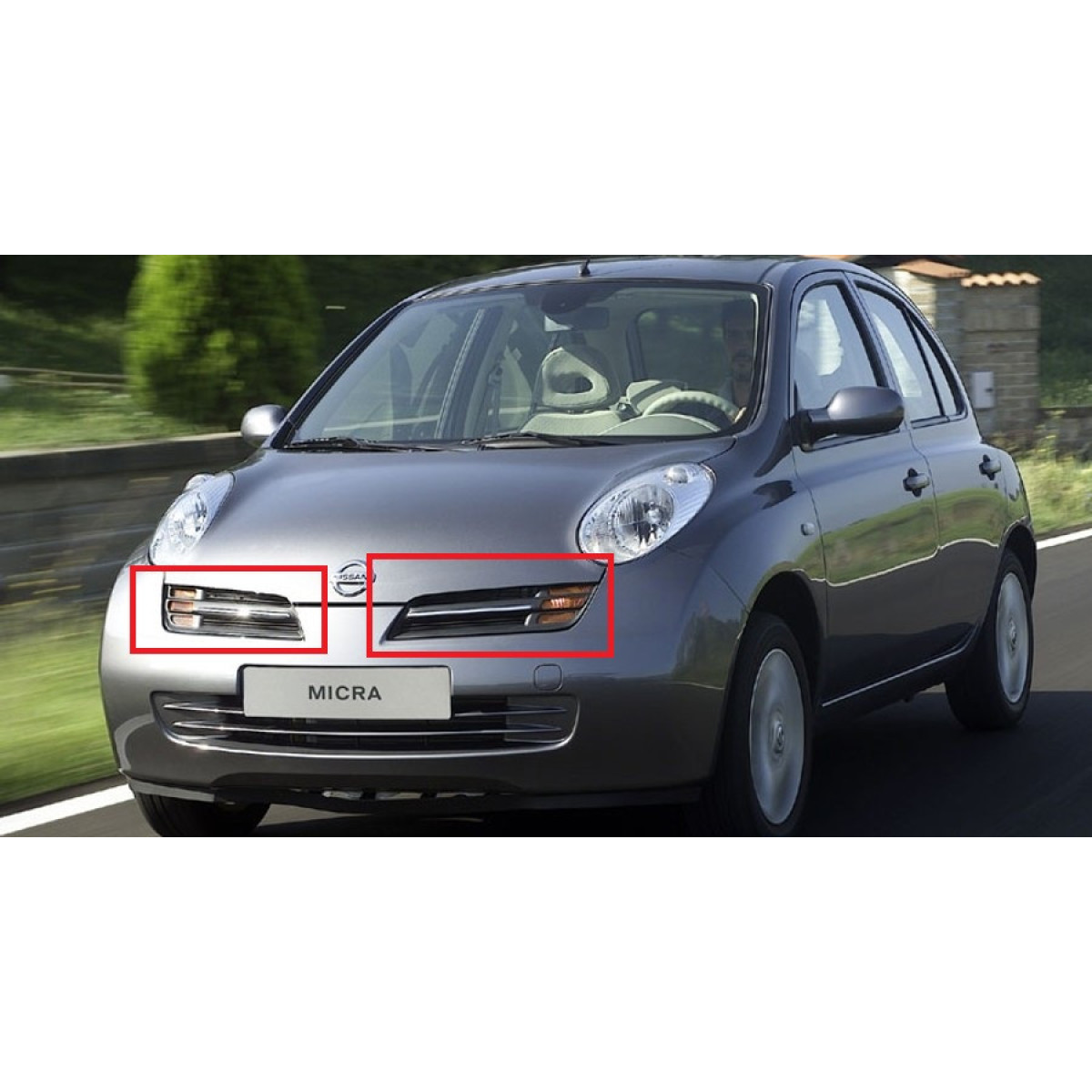 Решітка радіатора ліва Ніссан Мікра 3 - Nissan Micra 3 - 2003-2005