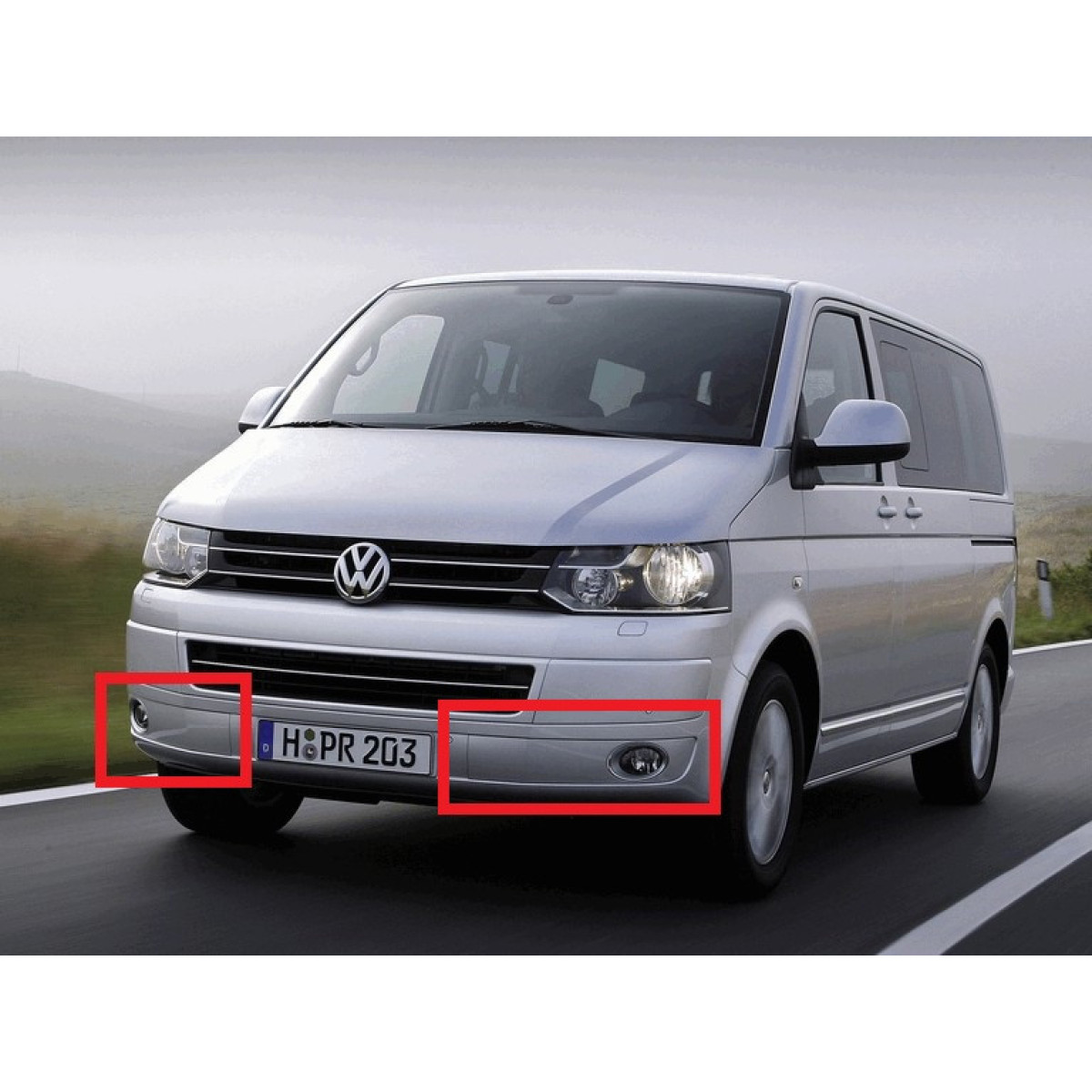 Решітка бампера Фольксваген Транспортер Т5 - Volkswagen Transporter T5 2009-2015 (комплект)