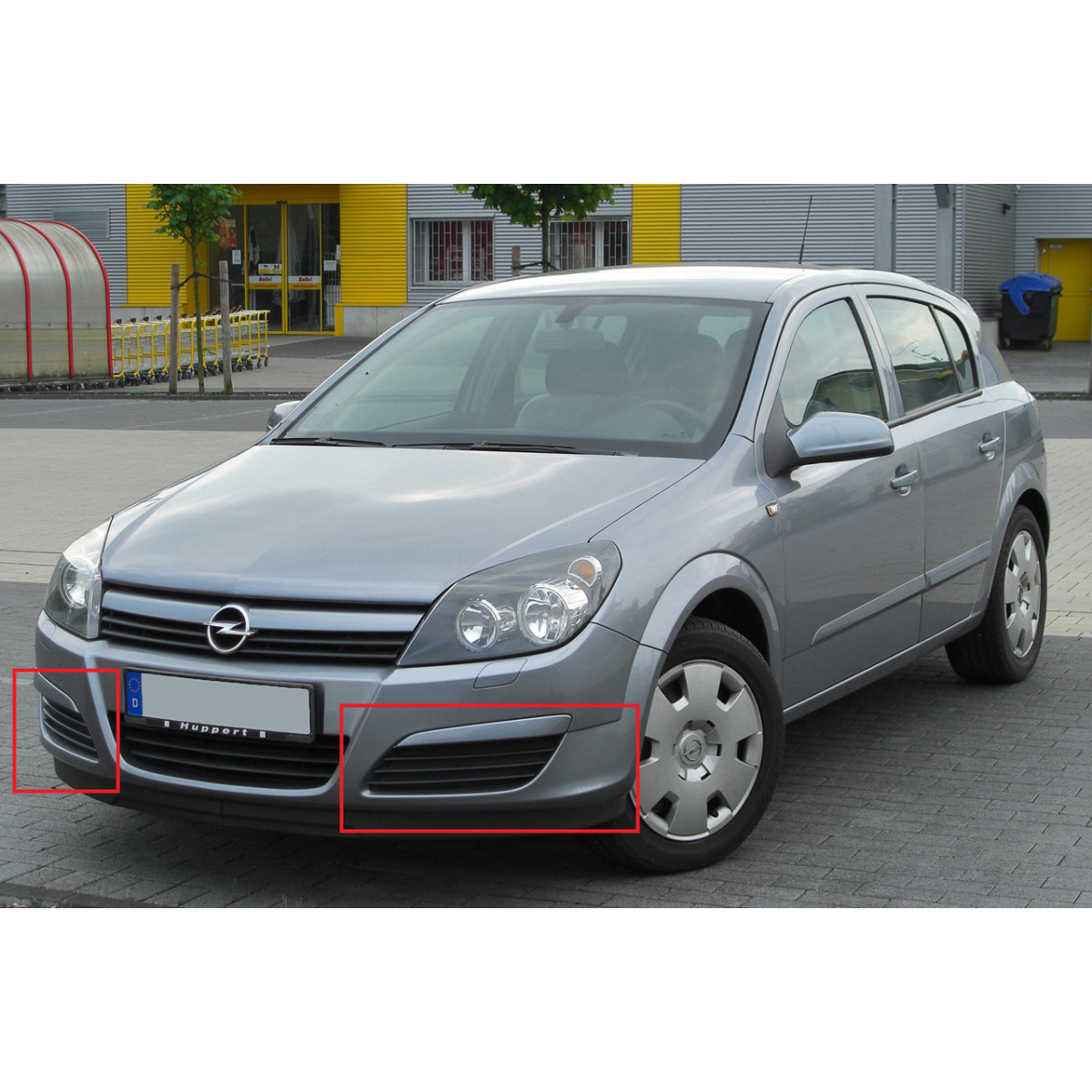 Решітка бампера Опель Астра Н - Opel Astra H 2004-2007 (комплект)