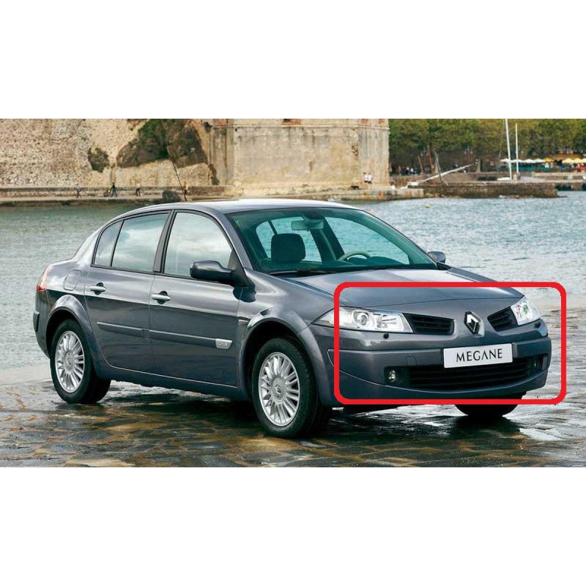 Решітка бампера Рено Меган 2 - Renault Megane 2 - 2002-2005 (комплект)