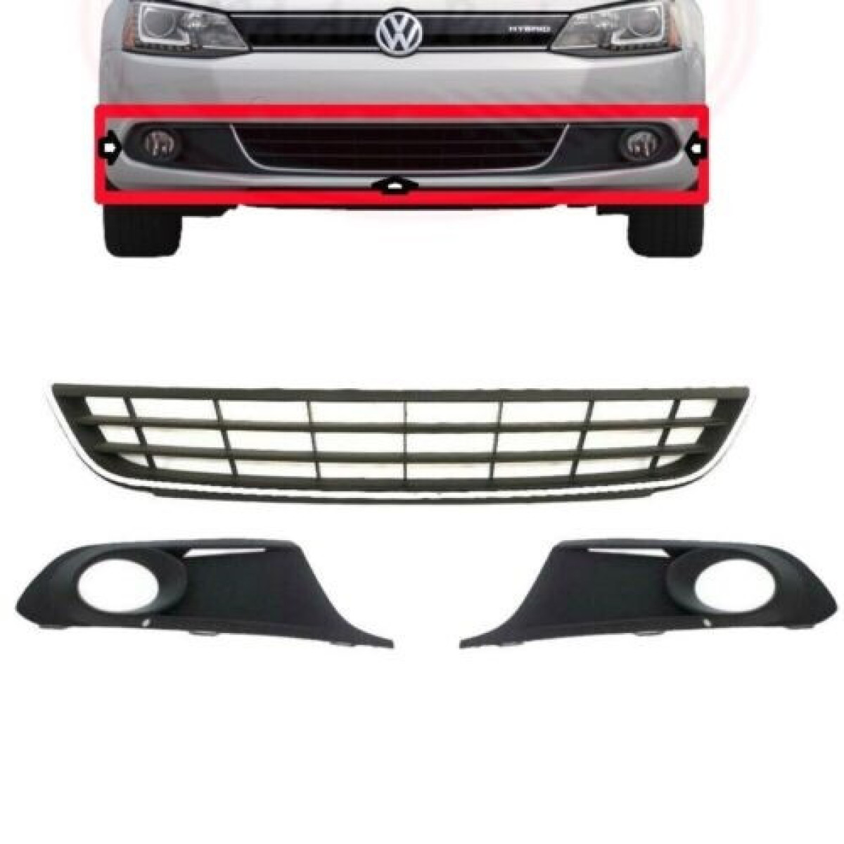 Решітка бампера Фольксваген Джетта 4 - Volkswagen Jetta 4 - 2010-2014