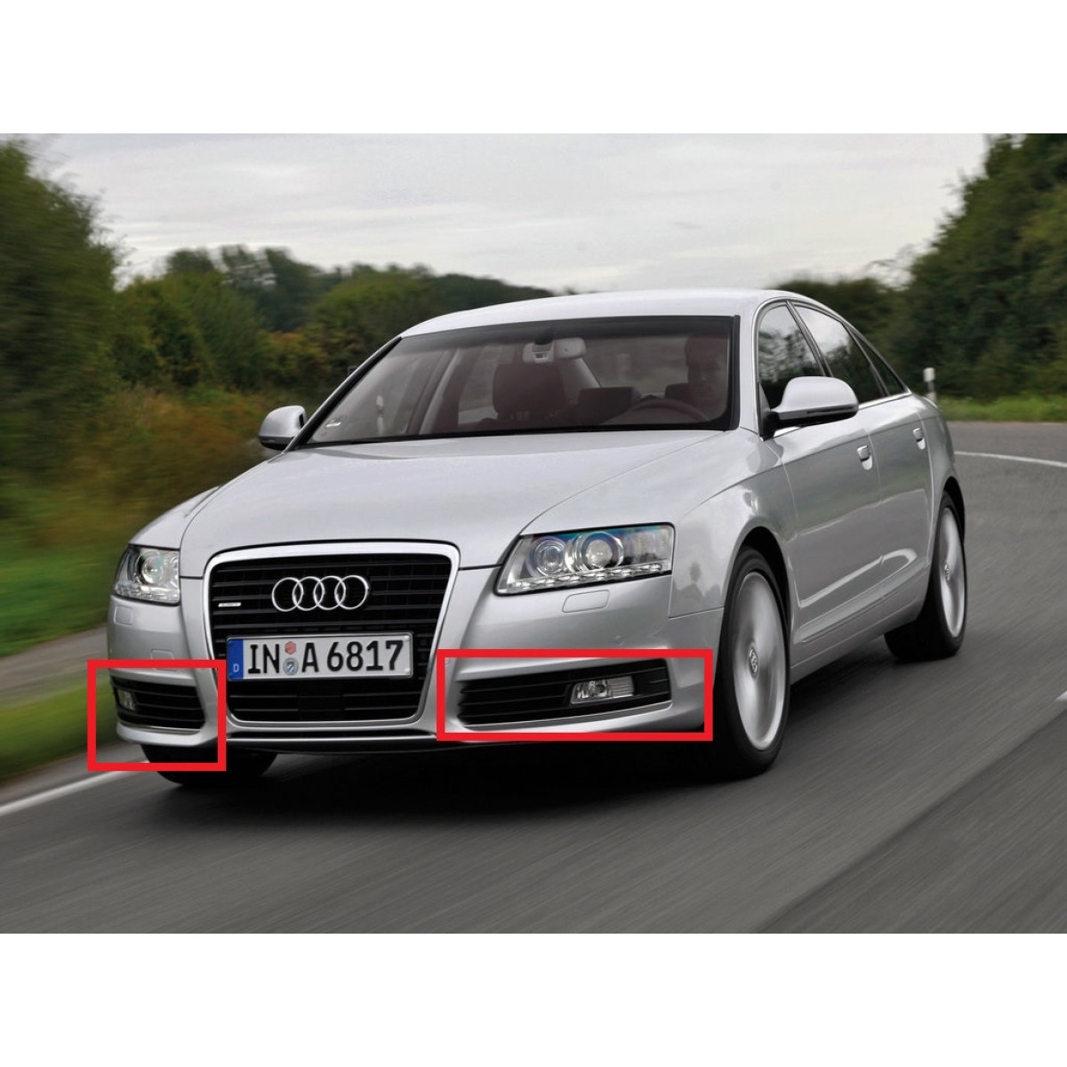 Решітка бампера Ауді А6 С6 - Audi A6 C6 - 2008-2011 (комплект)