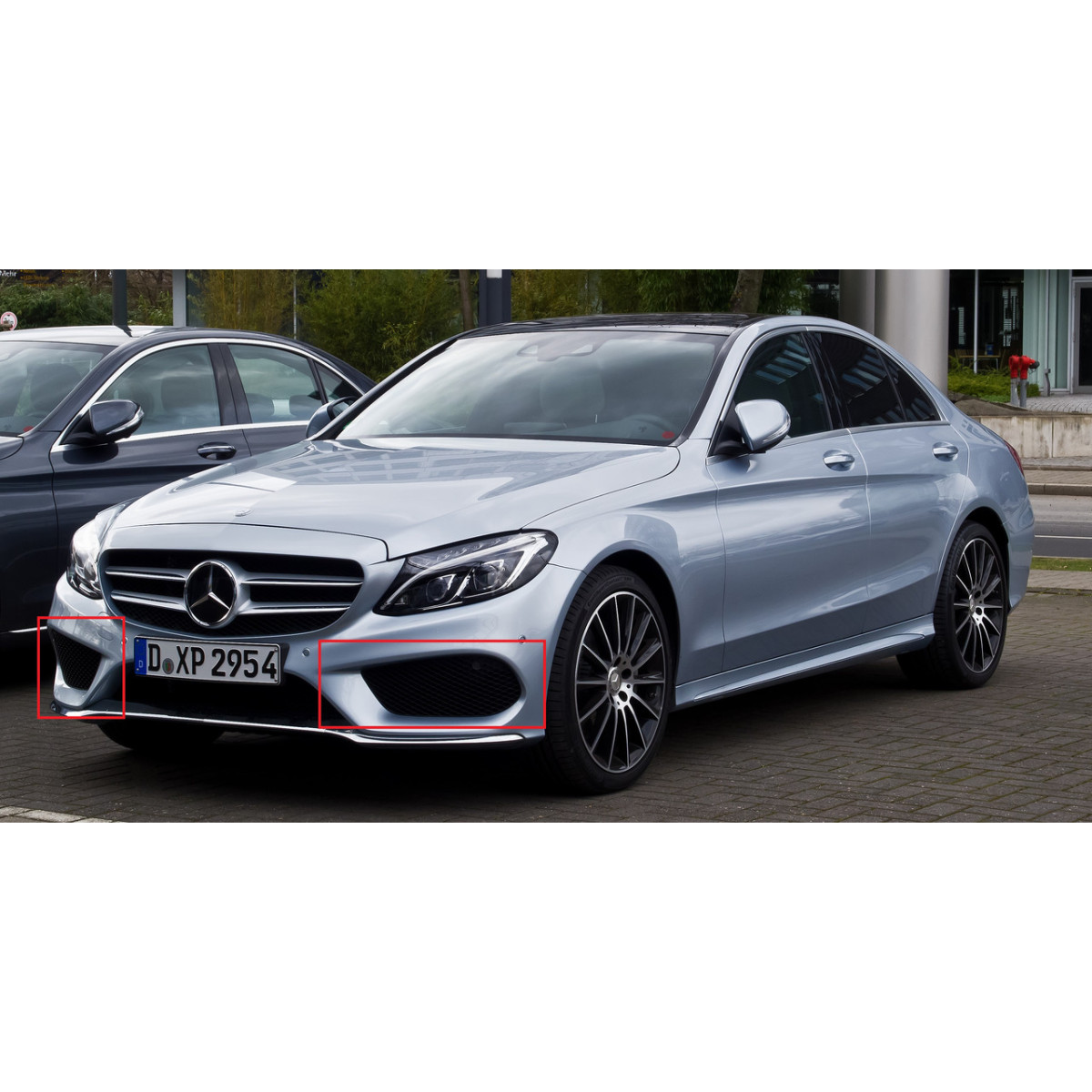 Решітка бампера Мерседес 205 - Mercedes W205 - 2013-2018 (комплект)