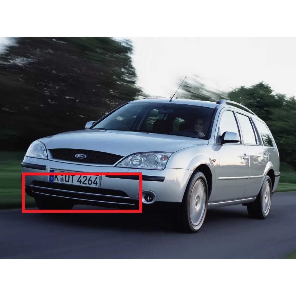 Решітка бампера центральна Форд Мондео 3 - Ford Mondeo 3 2000-2003 (комплект)