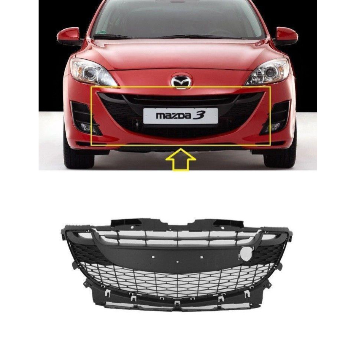 Решітка бампера Мазда 3 - Mazda 3 2009-2011