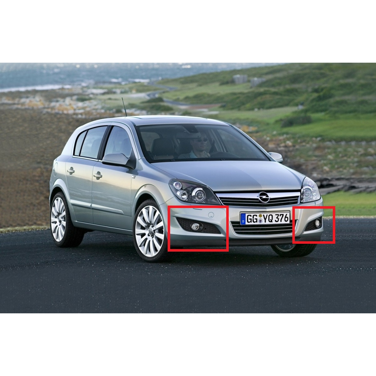 Решітка бампера Опель Астра Н - Opel Astra H 2007- (комплект)