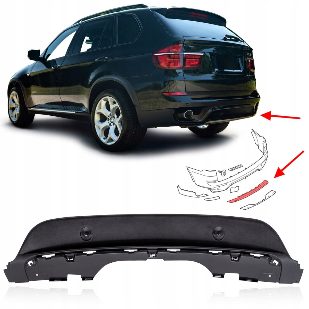 Спойлер-губа заднього бампера БМВ Х5 Е70 - BMW X5 E70 - 2010-2013