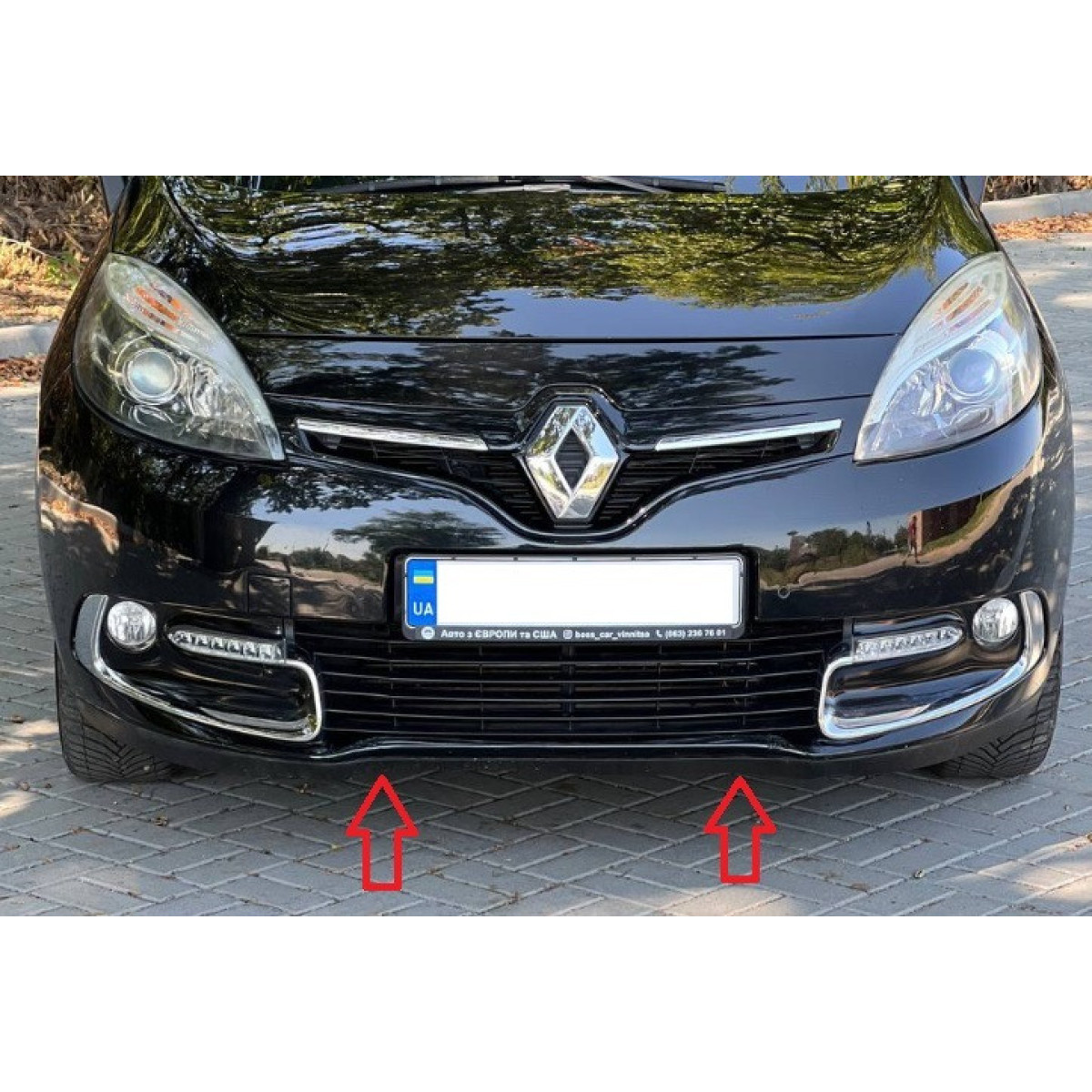 Решітка бампера Рено Сценік 3 - Renault Scenic 3 - 2009-2012