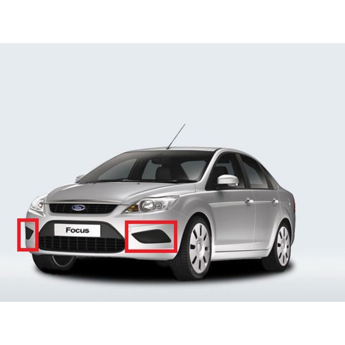 Решітка радіатора (бампера) Форд Фокус 2 - Ford Focus 2 - 2008-2011 (комплект ліва-права)
