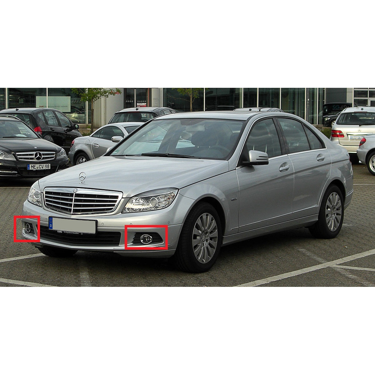 Решітка бампера (комплект) Мерседес С-Клас - Mercedes C-Class (W204) 2011-