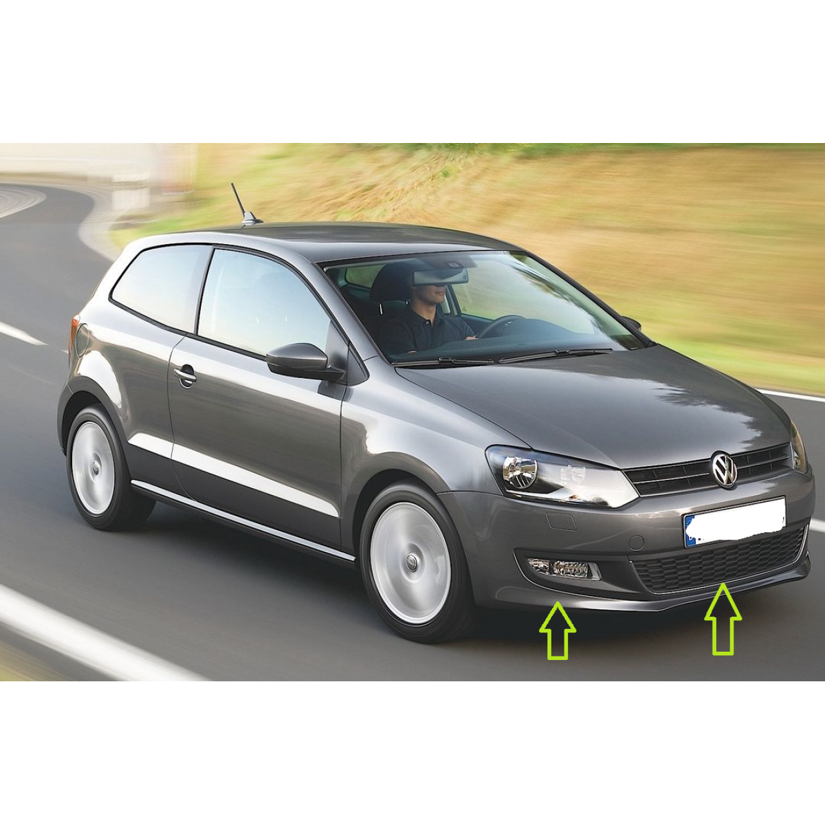 Решітка бампера Фольксваген Поло - Volkswagen Polo 2009-2017 (комплект)